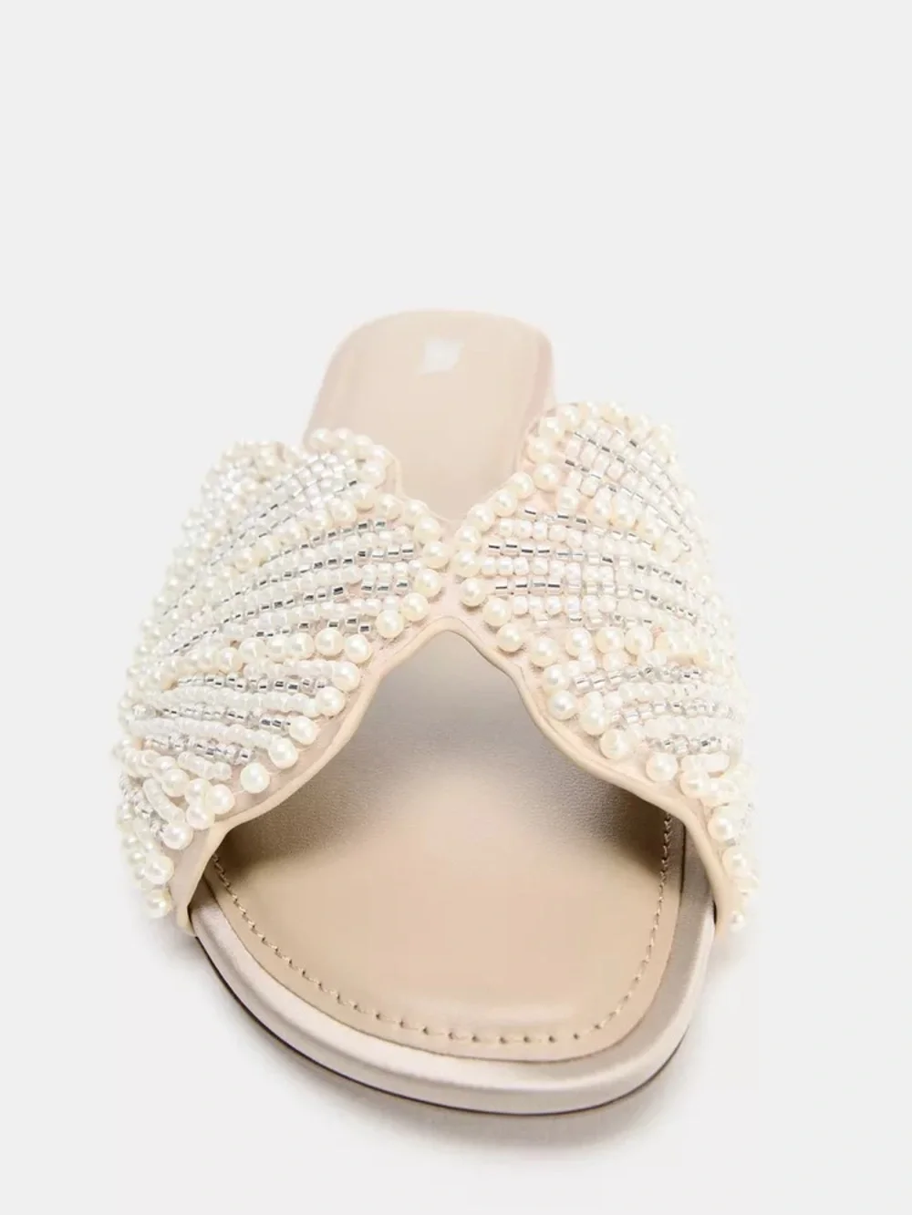 Beaded Shell Slide Sandals in Ivory NEW - Picture 5 of 7
